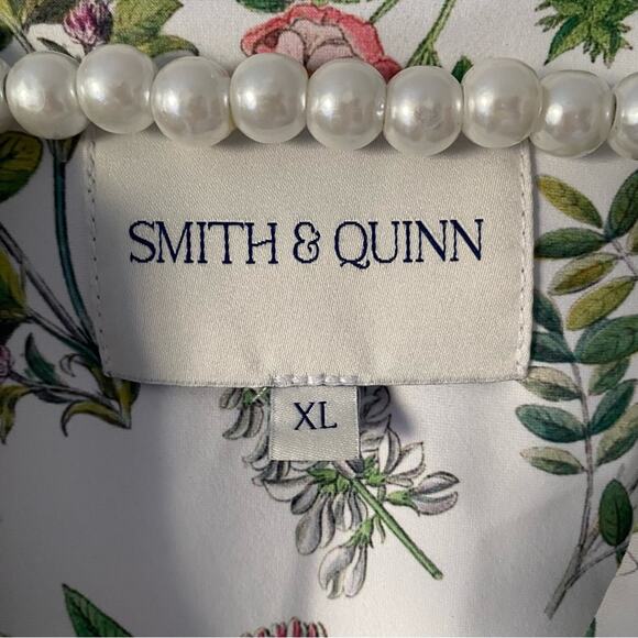 Smith & Quinn Eliza Top Botanical Print White Green size XL - Picture 7 of 7